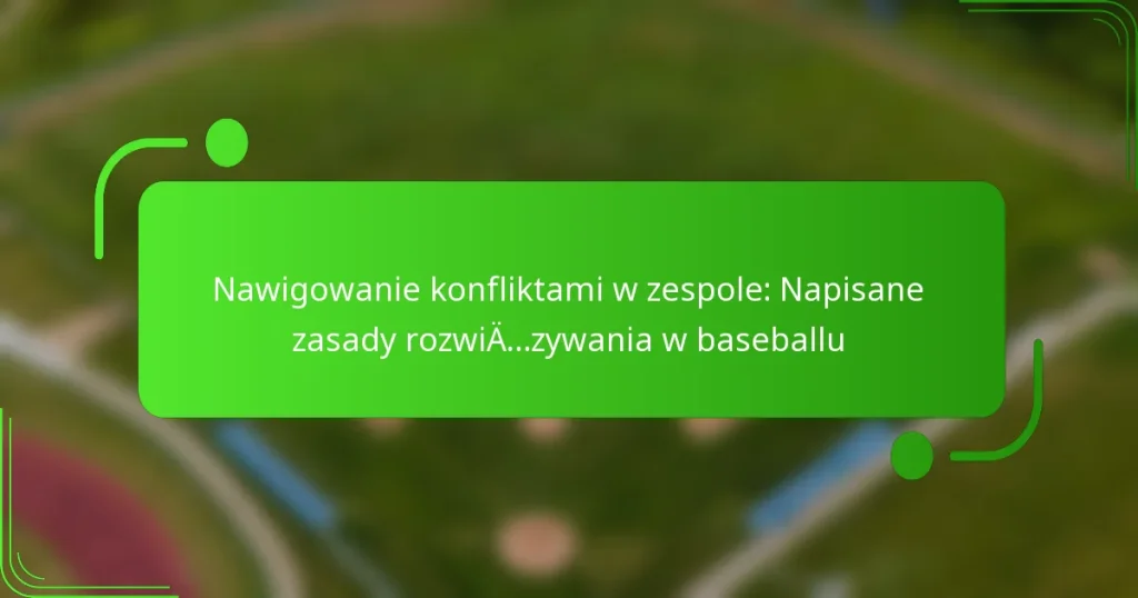 Nawigowanie konfliktami w zespole: Napisane zasady rozwiązywania w baseballu