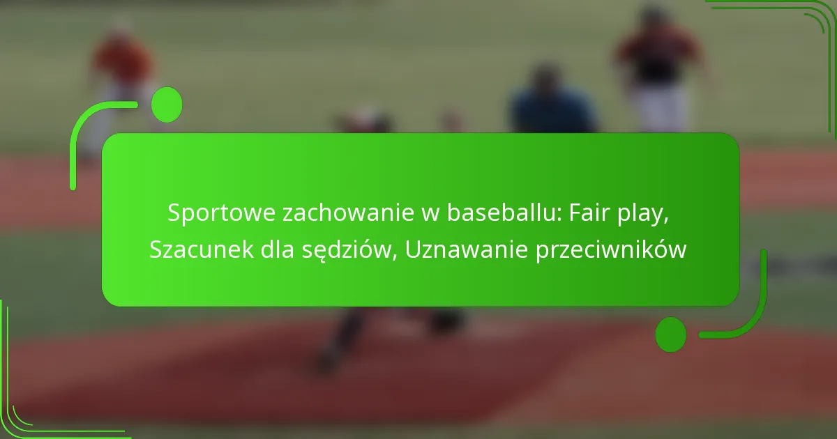 Sportowe zachowanie w baseballu: Fair play, Szacunek dla sędziów, Uznawanie przeciwników