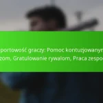 Sportowość graczy: Pomoc kontuzjowanym graczom, Gratulowanie rywalom, Praca zespołowa