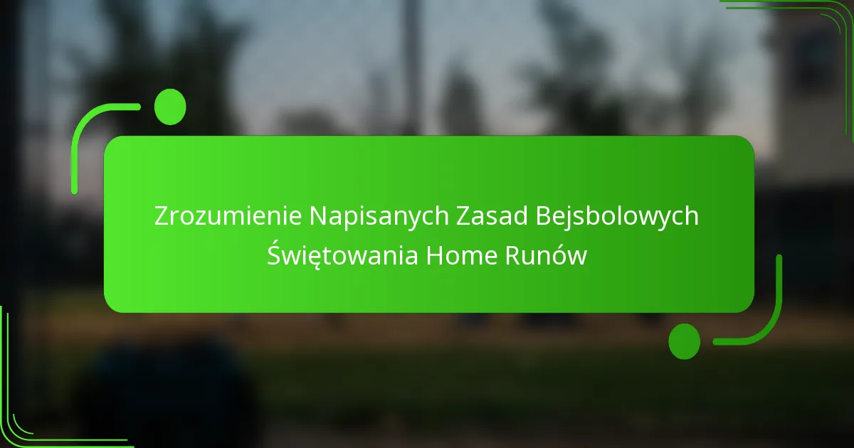 Zrozumienie Napisanych Zasad Bejsbolowych Świętowania Home Runów